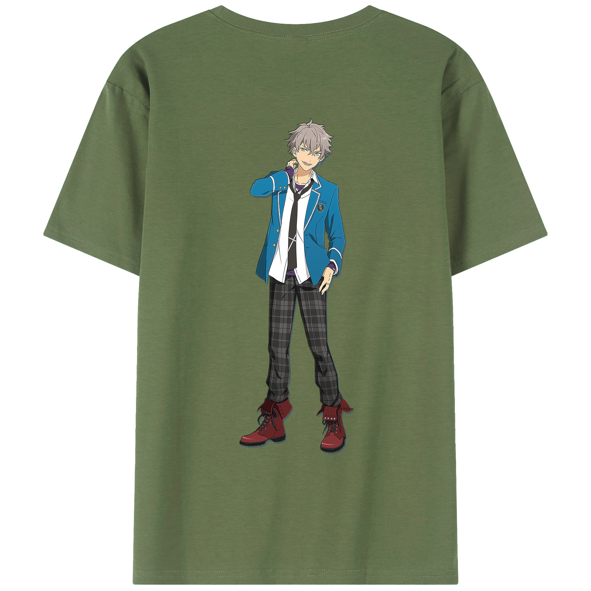 （画像用） あんさんぶるスターズ! Ensemble Stars 綿100％ メンズ半袖Tシャツ（バックプリント） 通気性